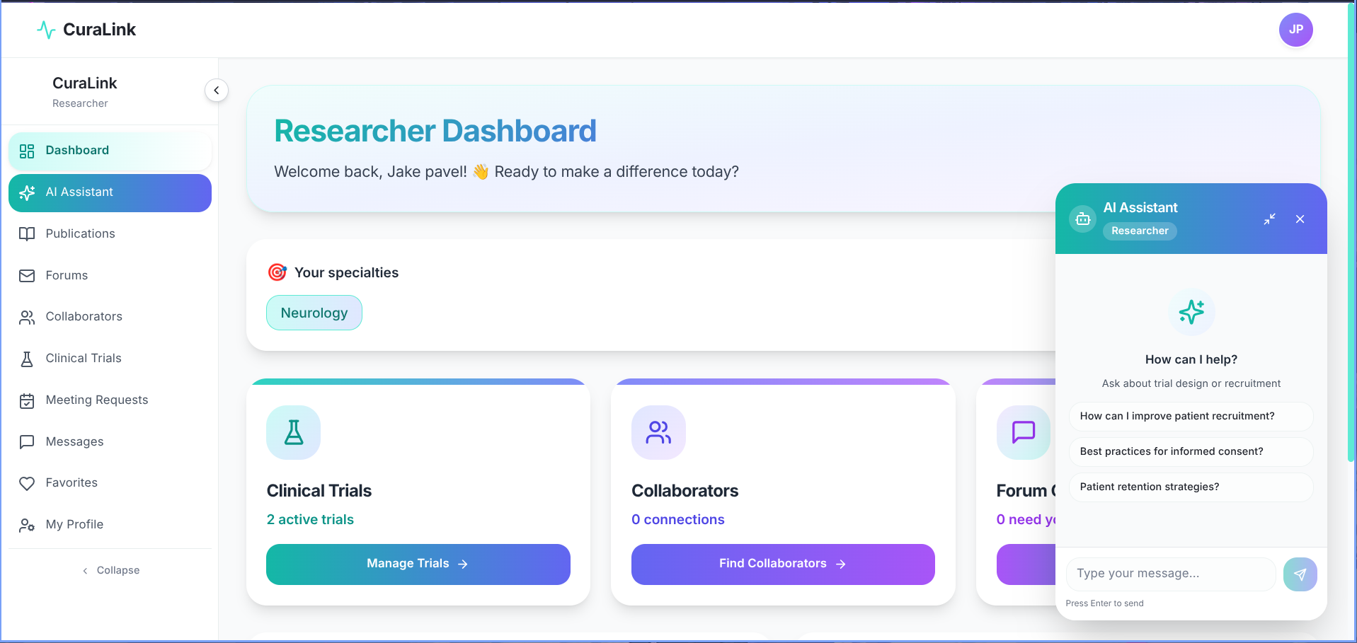 CuraLink - AI-Powered Clinical Research Platform